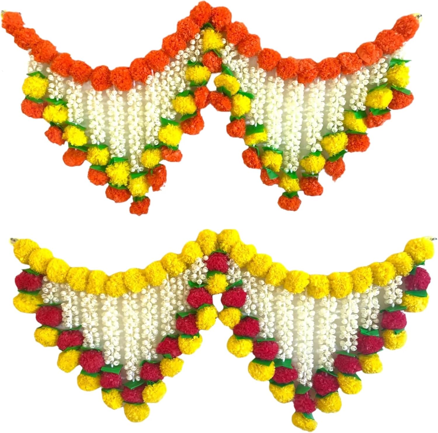 LoveNspire 3 Feet Marigold Tuberrose Door Toran Hanging Valance Festival Marigold Garland Window Indoor Outdoor Decor Bandarwal Pooja Wedding Favor Diwali Decor