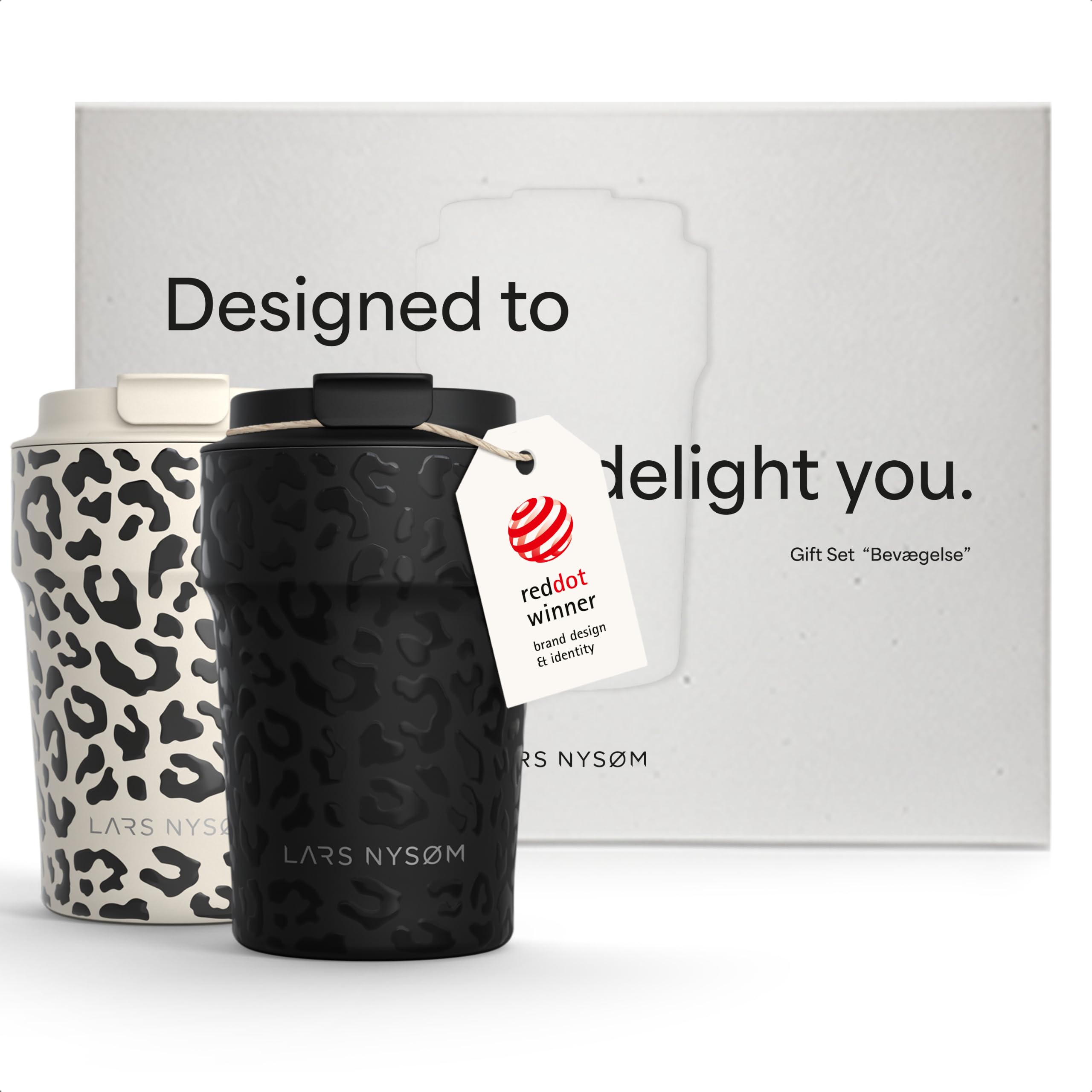 LARS NYSØM Thermo Coffee Mug to go Gift Set 2 x 380ml Thermo Mug for Coffee