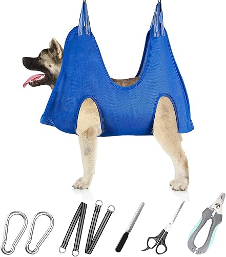 Vista 23 de Pet Dog Grooming Hammock Harness for Medium Dogs Nail Trimming, Dog Sling for Cutting Nails, Dog Hanging Holder Hanger for Clipping Nails with Nail