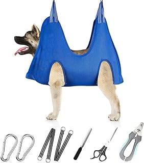 Pet Grooming Hammock for Medium/Large Dogs with Nail Clippers/Nail Trimmers/Grooming Scissors, Dog Grooming Harness