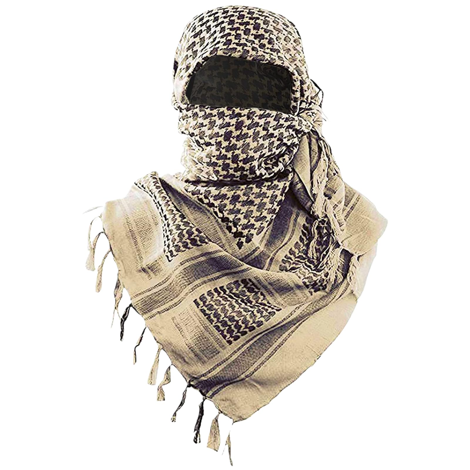Pastoralist Men's Beige Palestine Keffiyeh Shemagh 43X43in Cotton Tactical Scarf With Tassels - Arab Clothing Accessory For (Beige)