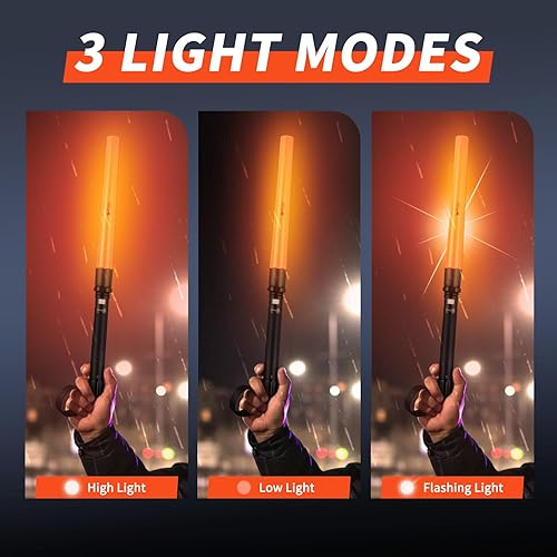 Miniatura 3 de UltraFire Varita de tráfico de 19 pulgadas, linterna de cono con 3 modos, varita de señal para control de tráfico, estacionamiento, dirección de