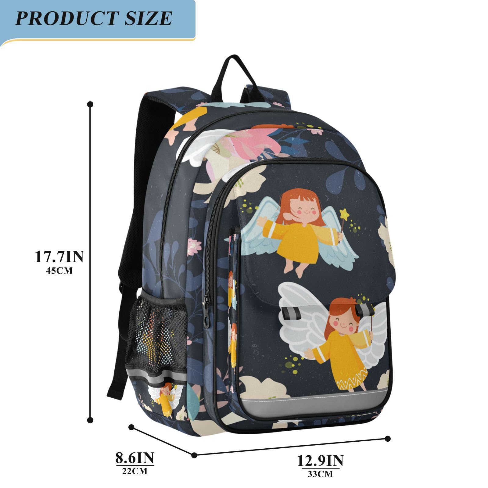 Vnurnrn Kleine Biene, Engel Schulter Rucksack Kinderrucksack Für Schule Mädchen Jungs Büchertasche Schülerrucksack mit Laptop Rucksäcke