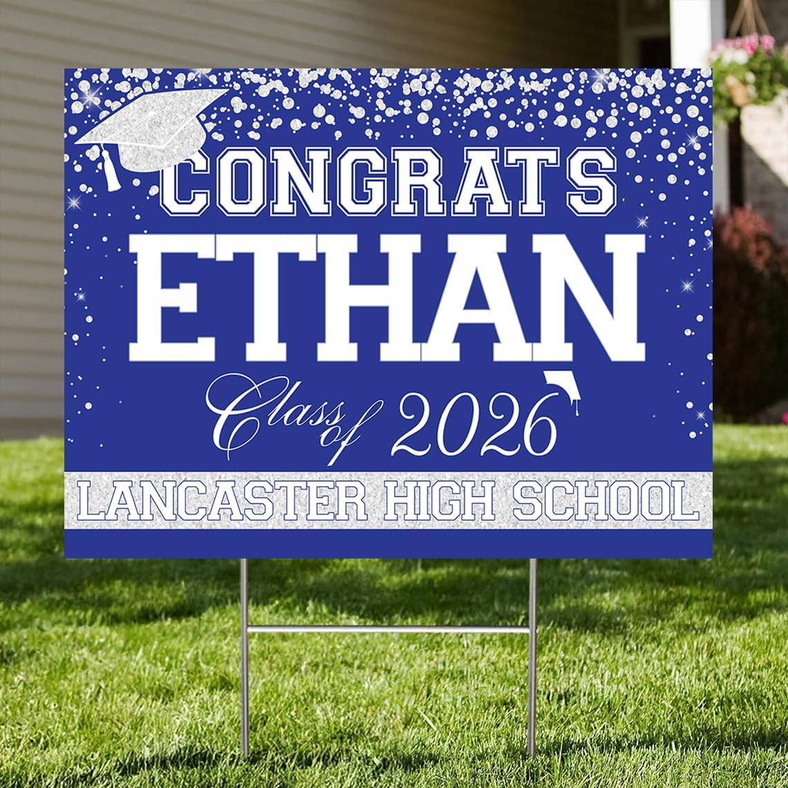 Personalized Graduation Yard Signs Class Of 2026, Senior Graduation Yard Signs, Graduation Lawn Signs 2026, Graduation Decorations Sign, High School Graduation Signs, College Graduation, Congrats!