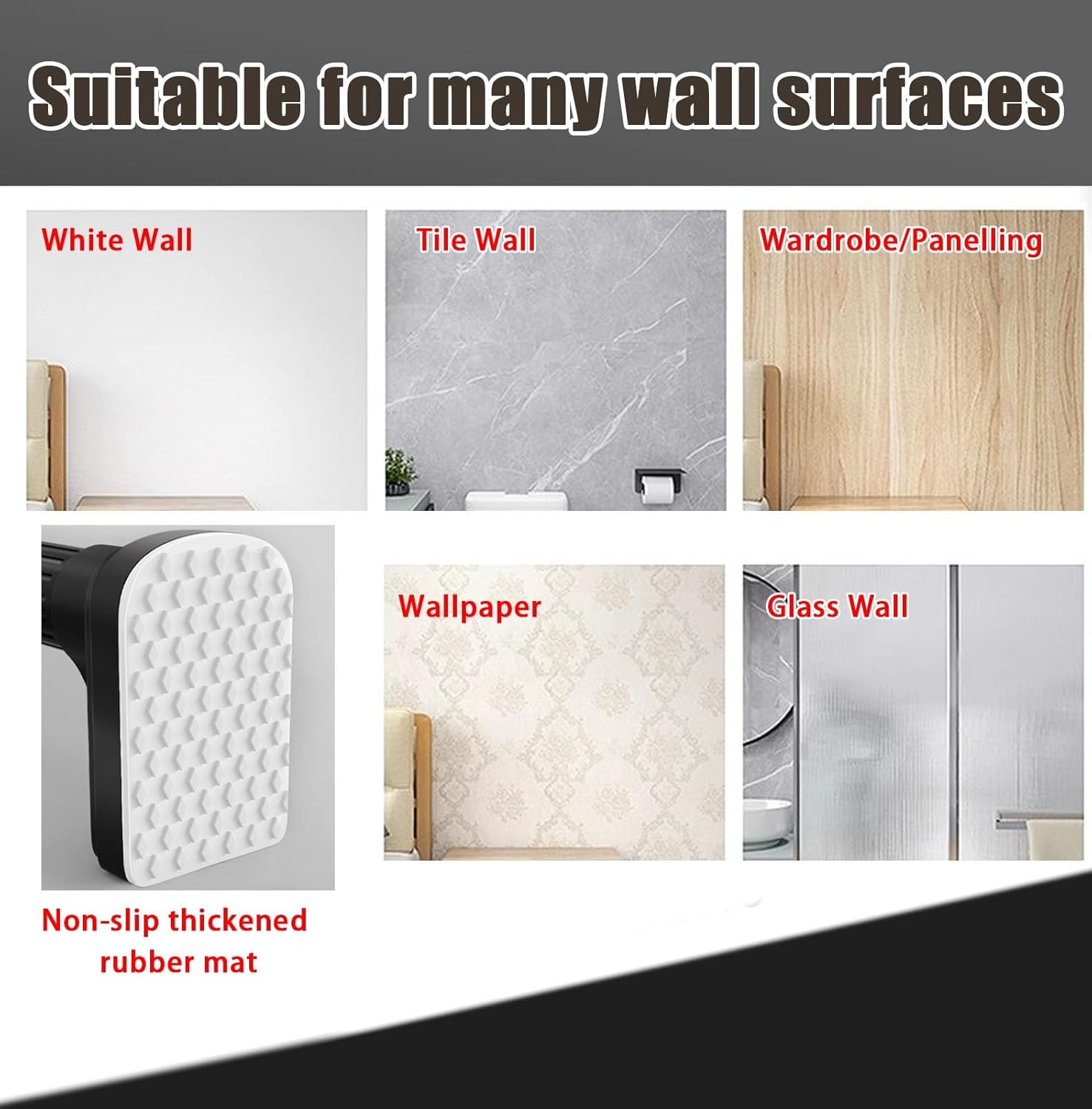 Closet Rod Telescopic Wardrobe Hanging Rail, Non-Slip Clothing Rod Brackets for Bathroom, No Drilling Closet Hanger Garment Rack, Adjustable Clothes,One Color-0.5-0.75m(19 3/4"-29 1/2")