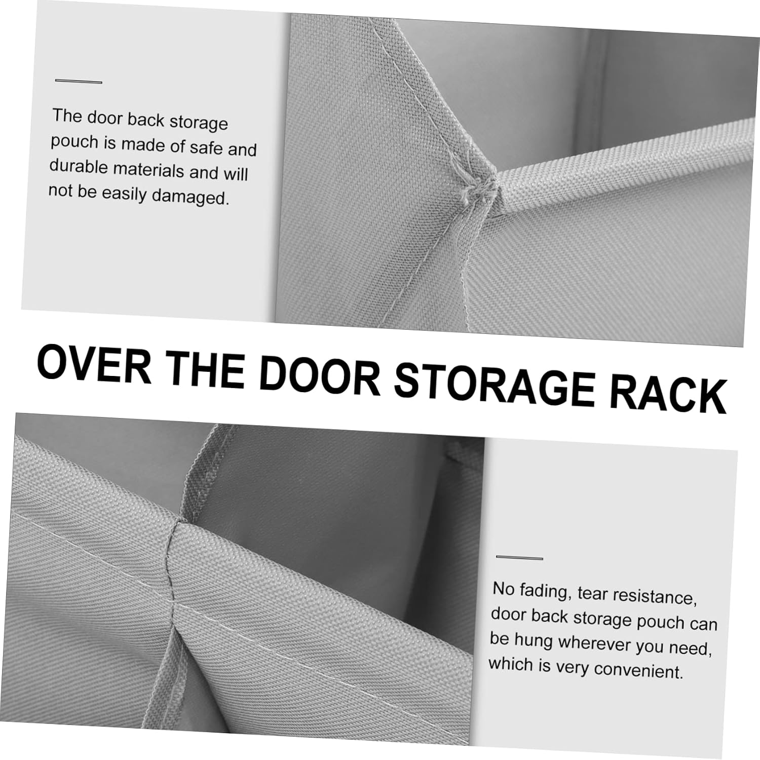 SOLUSTRE Modern Wall-Mounted Storage Bag Gray 9-Compartment Hanging Organizer No-Drill Door Storage Solution for Shoes Toys and Sundries
