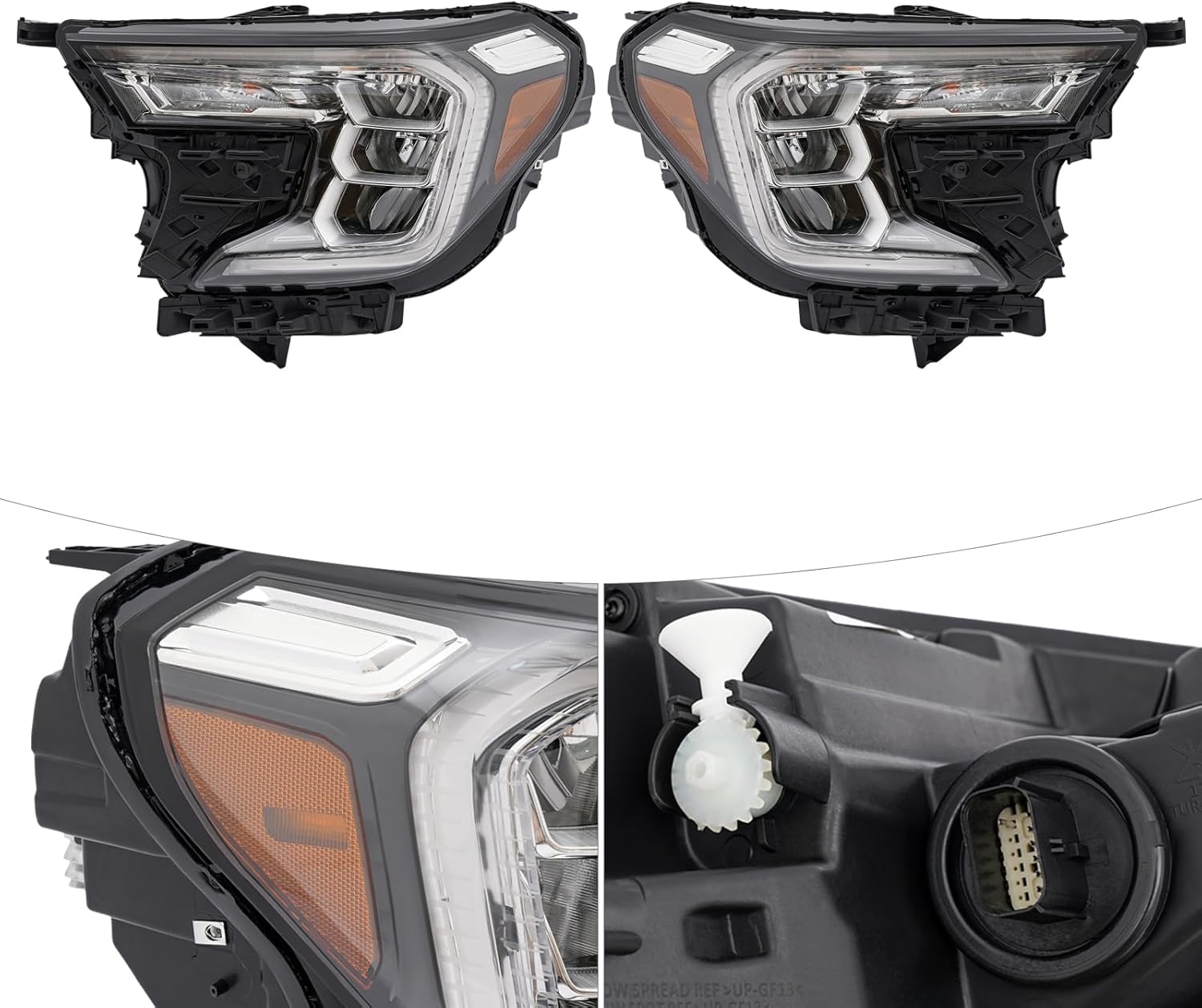 LYNICESHOP Headlight Assembly, for 2022-2023 GMC Terrain LED Front Headlamp, OEM: 84945165, 84945166, GM2503524 Direct Replacement Head Light Fits GMC Terrain 2022 2023 (A pair)