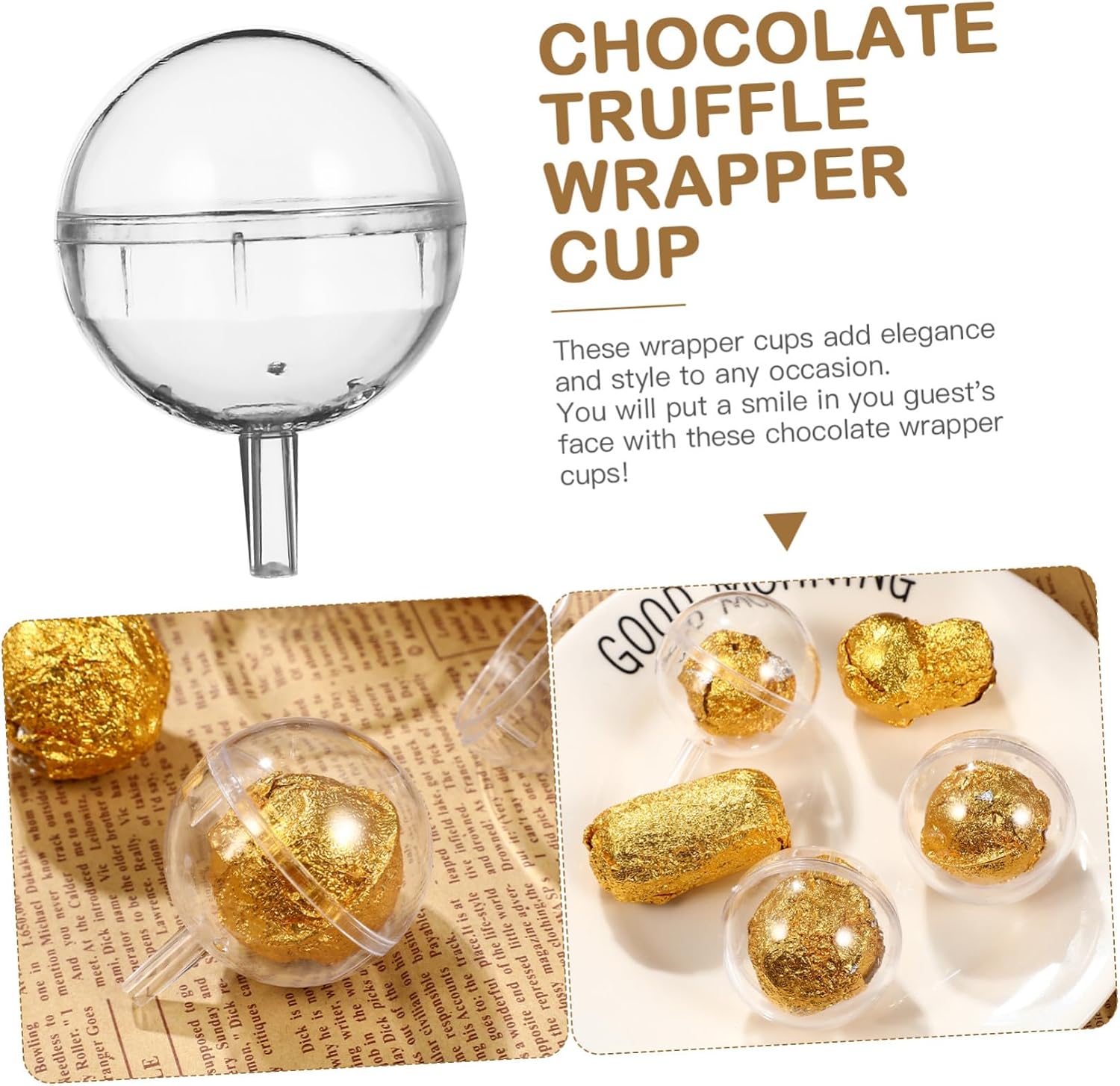 25pcs Clear Chocolate Box Holder Chocolate Wrappers Candy Packaging Holder for Valentines Day Mothers Day