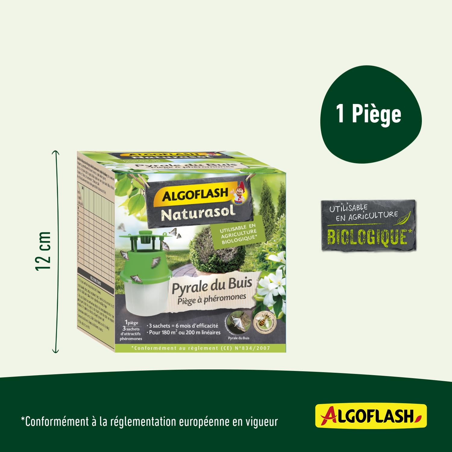 ALGOFLASH NATURASOL BIOPIBUI bukszpanowa pułapka z 3 kapsułkami feromonowymi, nie nadaje się do stosowania