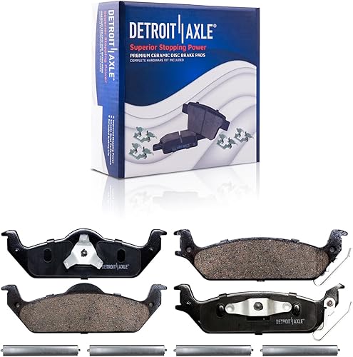 Miniatura 116 de Detroit Axle - Kit de freno para pastillas de freno de cerámica Ford Mustang Base GT 2000 2001 2002 2003 con repuesto de hardware delantero y trasero