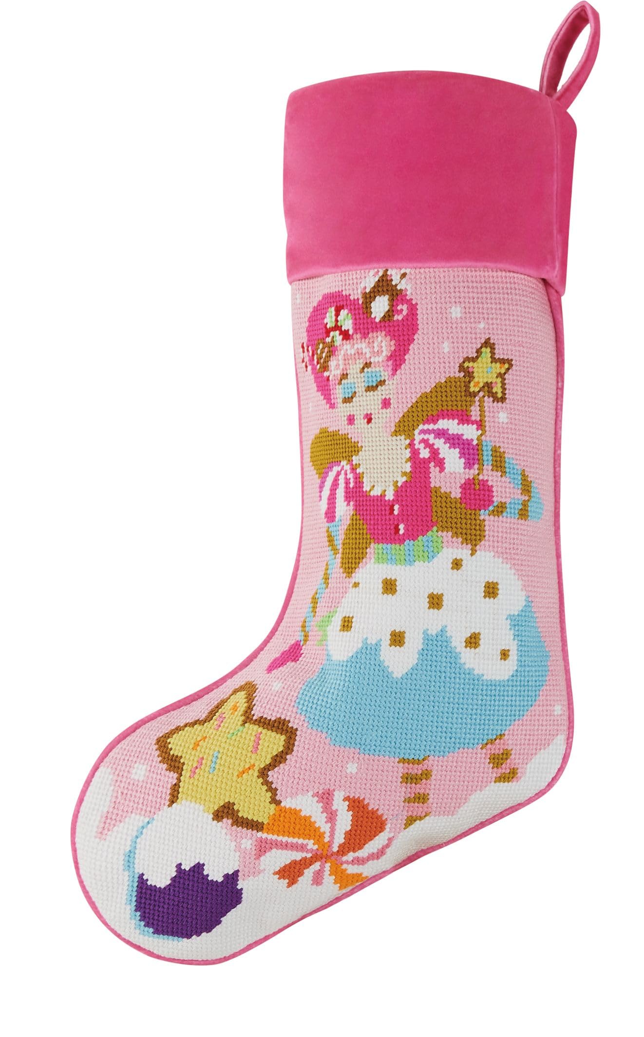 11 x 18 in. Sugar Plum Embroidered Needlepoint Stocking