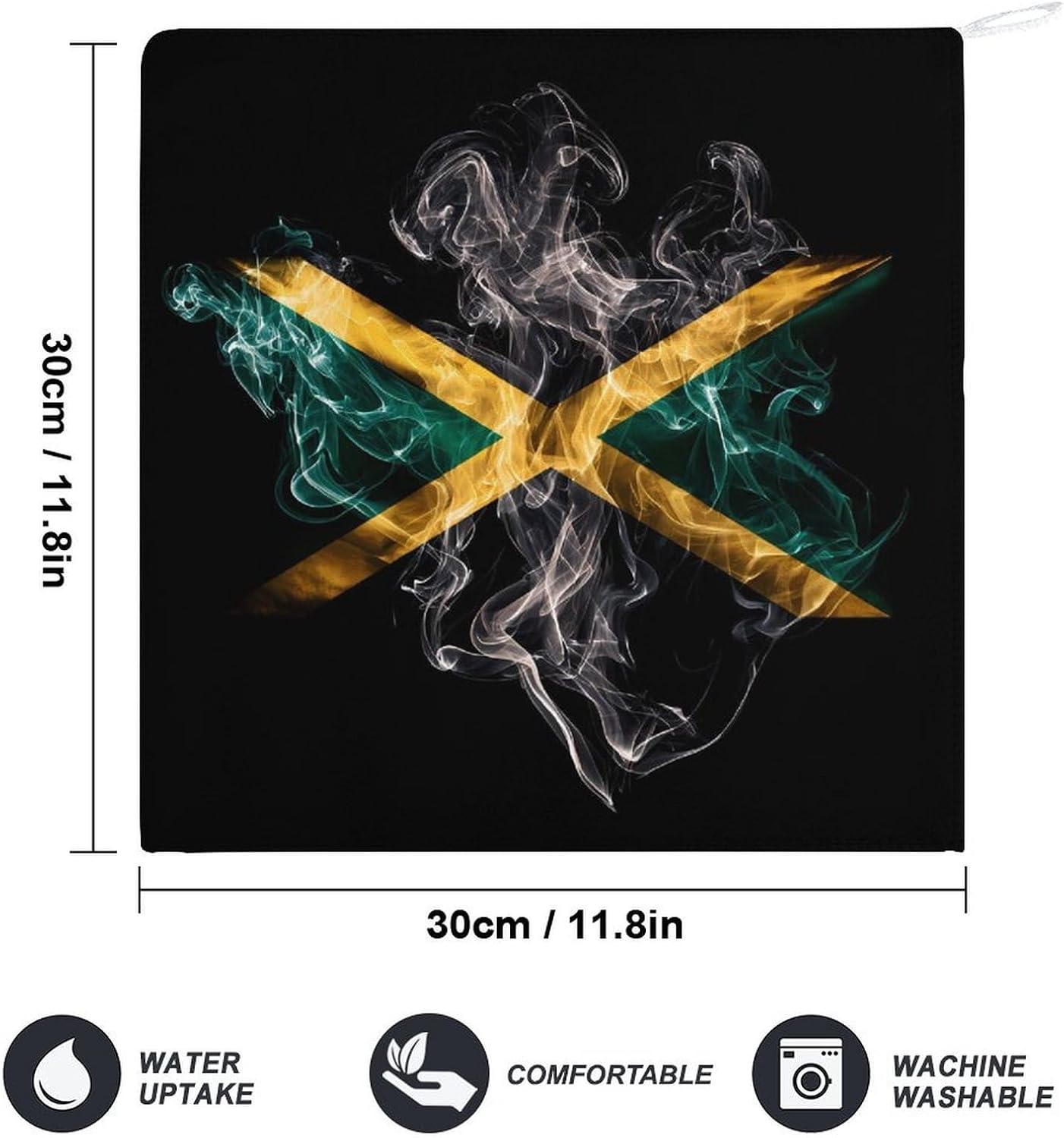 Jamaican Flag Rasta Smoke Print Microfiber Hand Towels for Bathroom Soft Absorbent Bath Kitchen Towel with Hanging Loop 4PCS