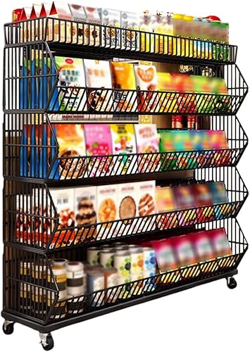 Miniatura 7 de Soporte grande de 5 capas de papas fritas de supermercados, farmacias de supermercados, estante organizador de tiendas de conveniencia, estante