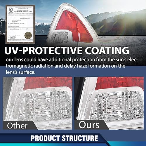 Miniatura 72 de PIT66 Luces traseras, compatibles con Ford F150 2009 2010 2011 2012 2013 2014 Conjunto de luces de freno traseras izquierda y derecha, lente roja