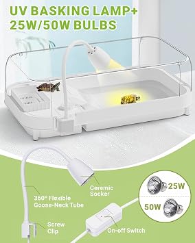 Moonorange Large Turtle Tank Kit, Turtle Tank Starter Kit with Multi-Function Areas