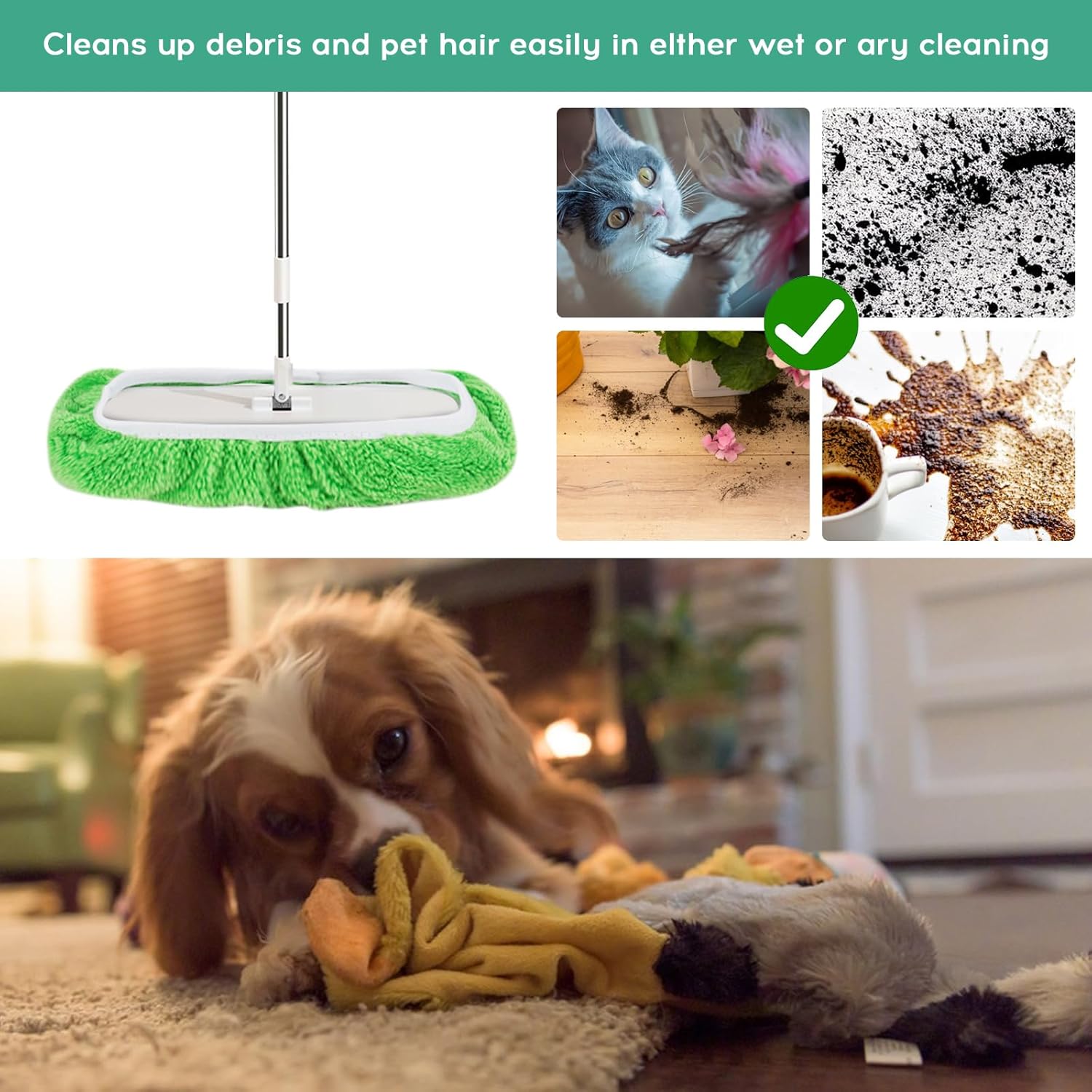 Chiffons de Nettoyage Réutilisables pour Swiffer Sweeper Mop - Durable, Écologique et Polyvalent (4 PCS, 25,4x11,5cm) - Description