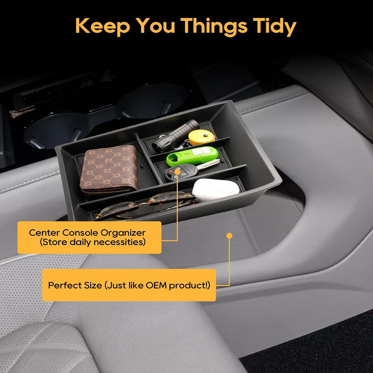 LFOTPP 2024 2025 Atlas Center Console Organizer Lower 2024 2025 Atlas[SE/SE with Technology/SEL/SEL Premium] Tray Atlas 2024 Accessories Console Organizer Armrest Tray Storage Box
