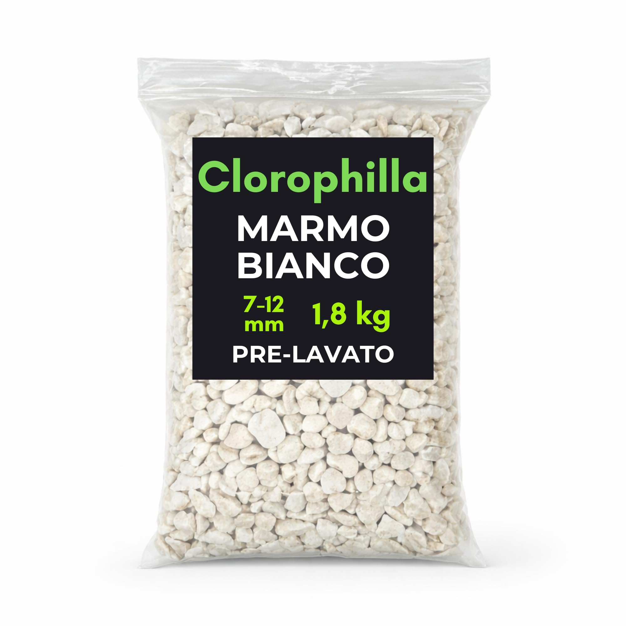 Ghiaia Bianca Decorativa 7–12 mm Pre-lavata – Sassolini per Vasi e Giardino – Ideale per Drenaggio e Decoro – Pietra Naturale – 1,8 kg - 4 kg - 8 kg -16 kg- 22 kg (BIANCO 1,8 KG) - 1