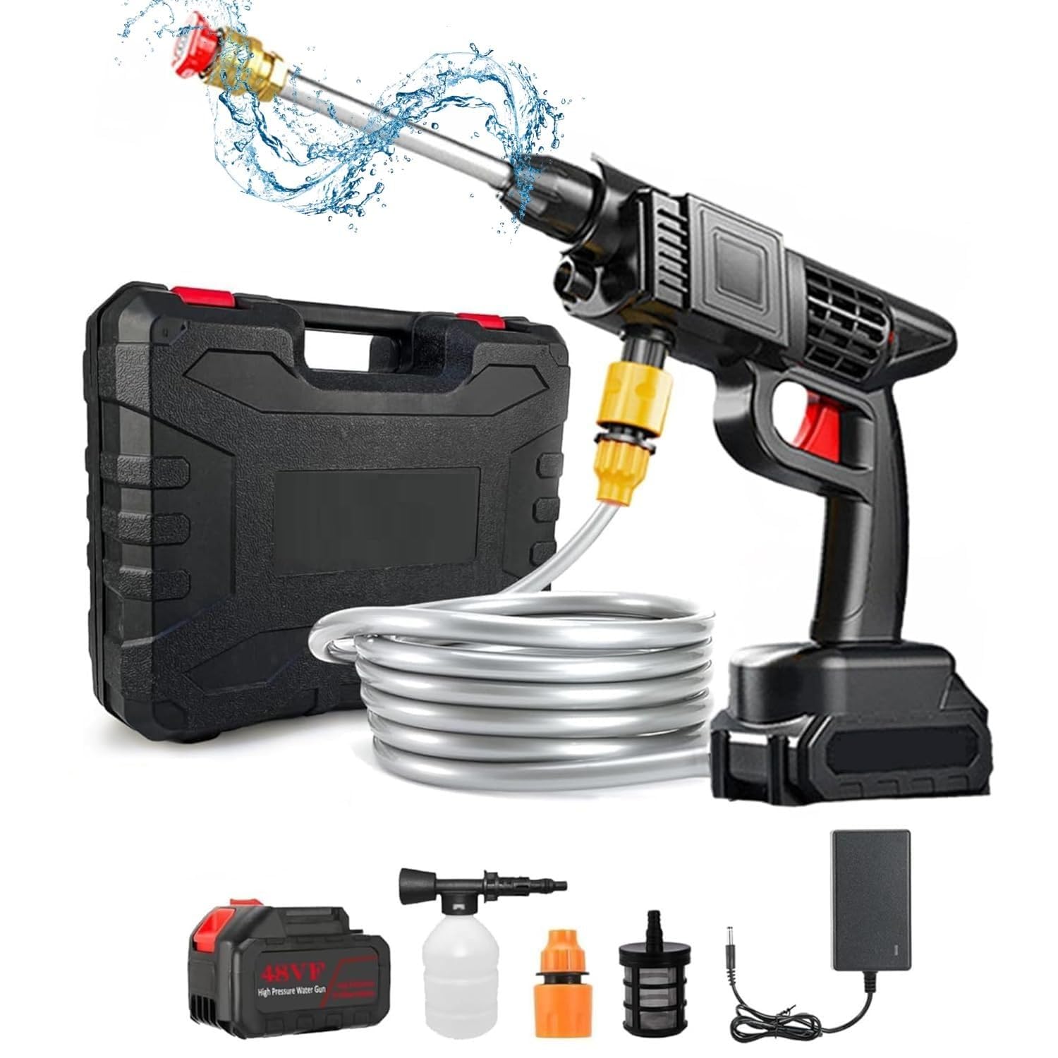 See full amazon price history chart for ONERIOUS (Single Battery) Wireless High Pressure Car Washer&Car Cleaning 48V Rechargeable Electric Pressure Washer Gun Machine Tool for Car,Bike,Garden with Adjustable 3in1 Nozzle&5M Pipe (1) ONERIOUS (Single Battery) Wireless High Pressure Car Washer&Car Cleaning 48V Rechargeable Electric Pressure Washer Gun Machine Tool for Car,Bike,Garden with Adjustable 3in1 Nozzle&5M Pipe (1) (B0DBHX8HCW) Amazon Price History, Amazon Price Tracker