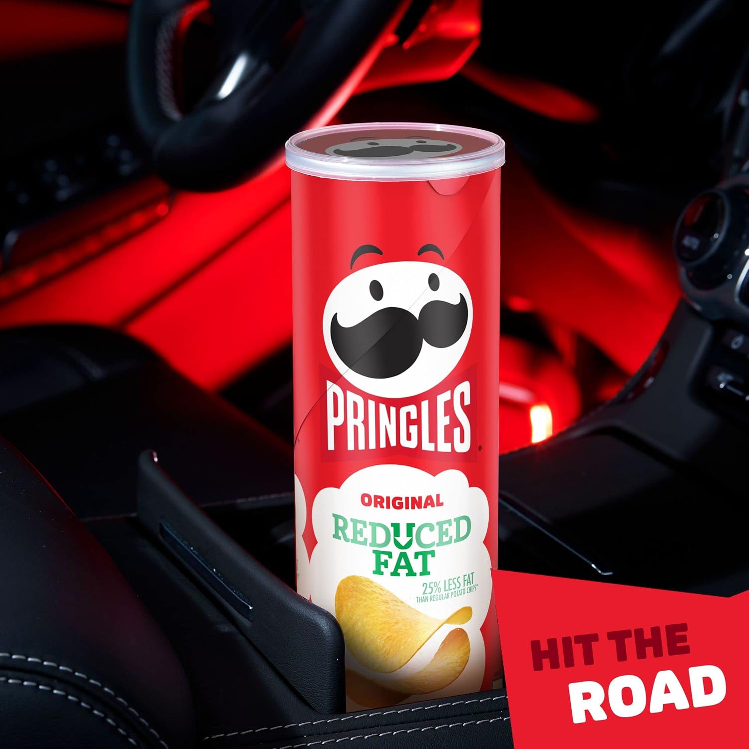 Pringles Potato Crisps Chips, Lunch Snacks, On-The-Go Snacks, Reduced Fat, 4.9oz Can (1 Can)