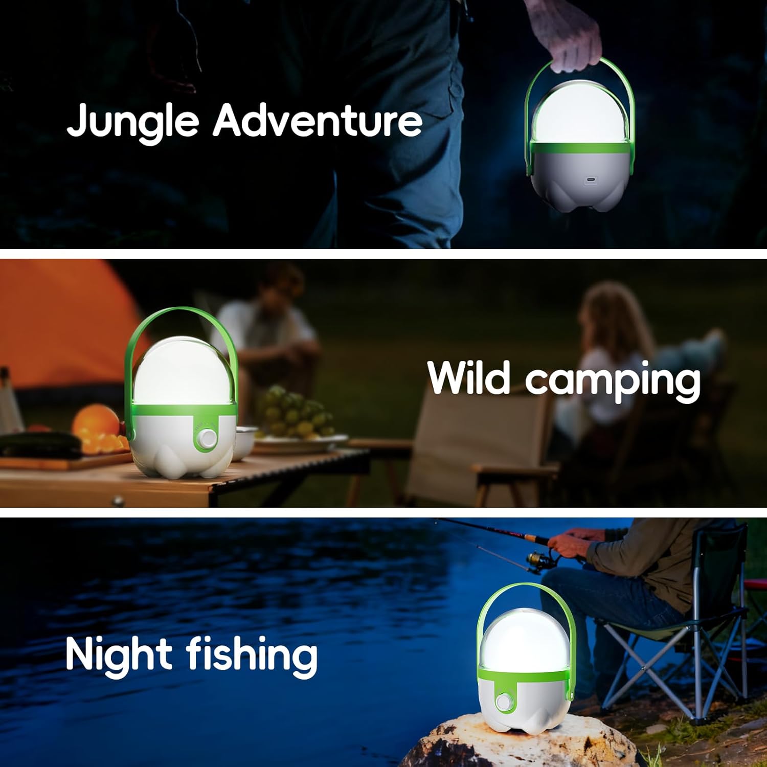 Camping Lights, 4600mAh Rechargeable Camping Lantern Battery Powered, Mini Portable Night Light Outdoor, Powerful Bright Camping Flashlight for Emergency, Hurricane, Power Outage