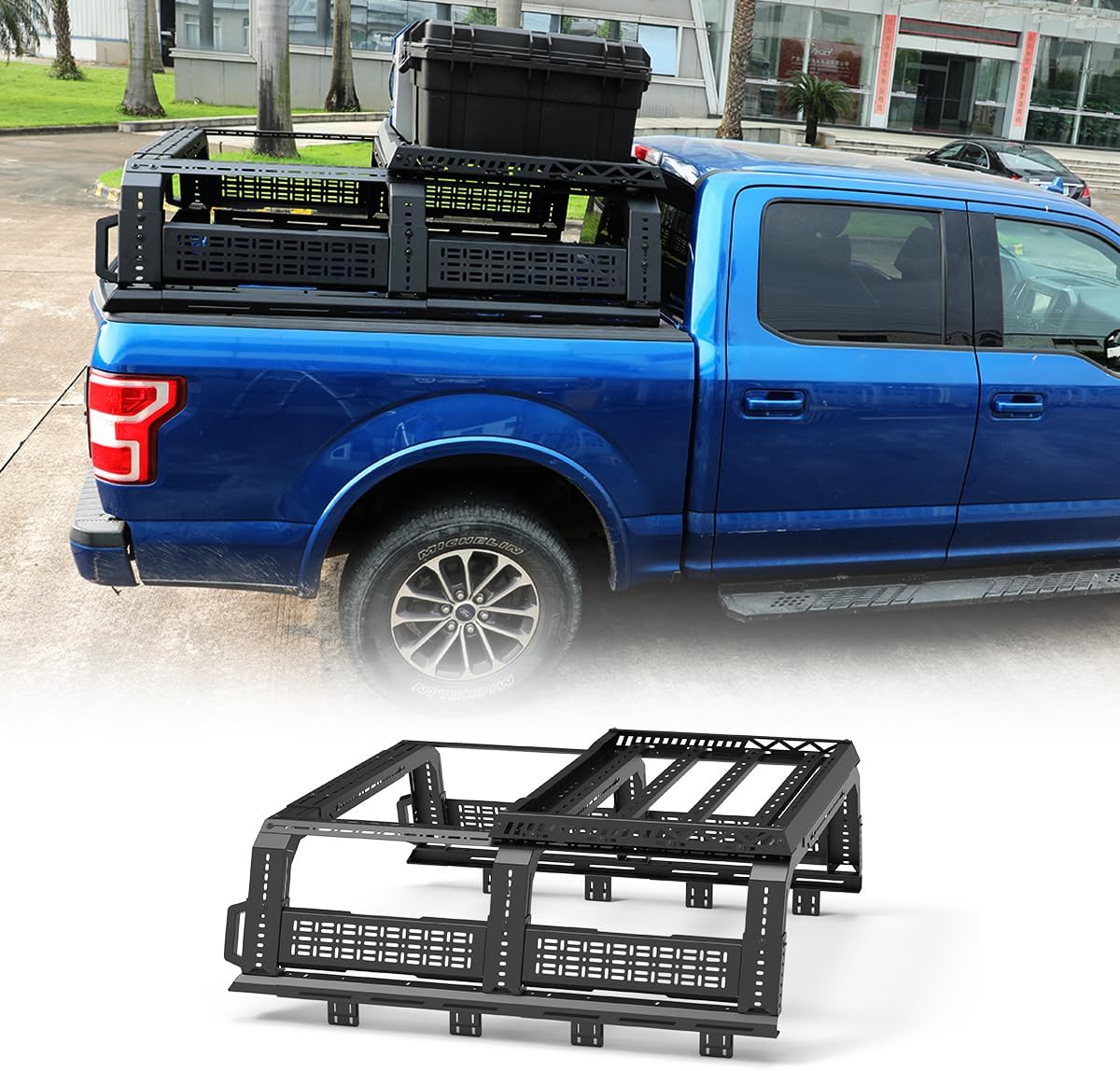 Truck Bed Rack for Pickup Truck w/Molle Panel & Roof Rack