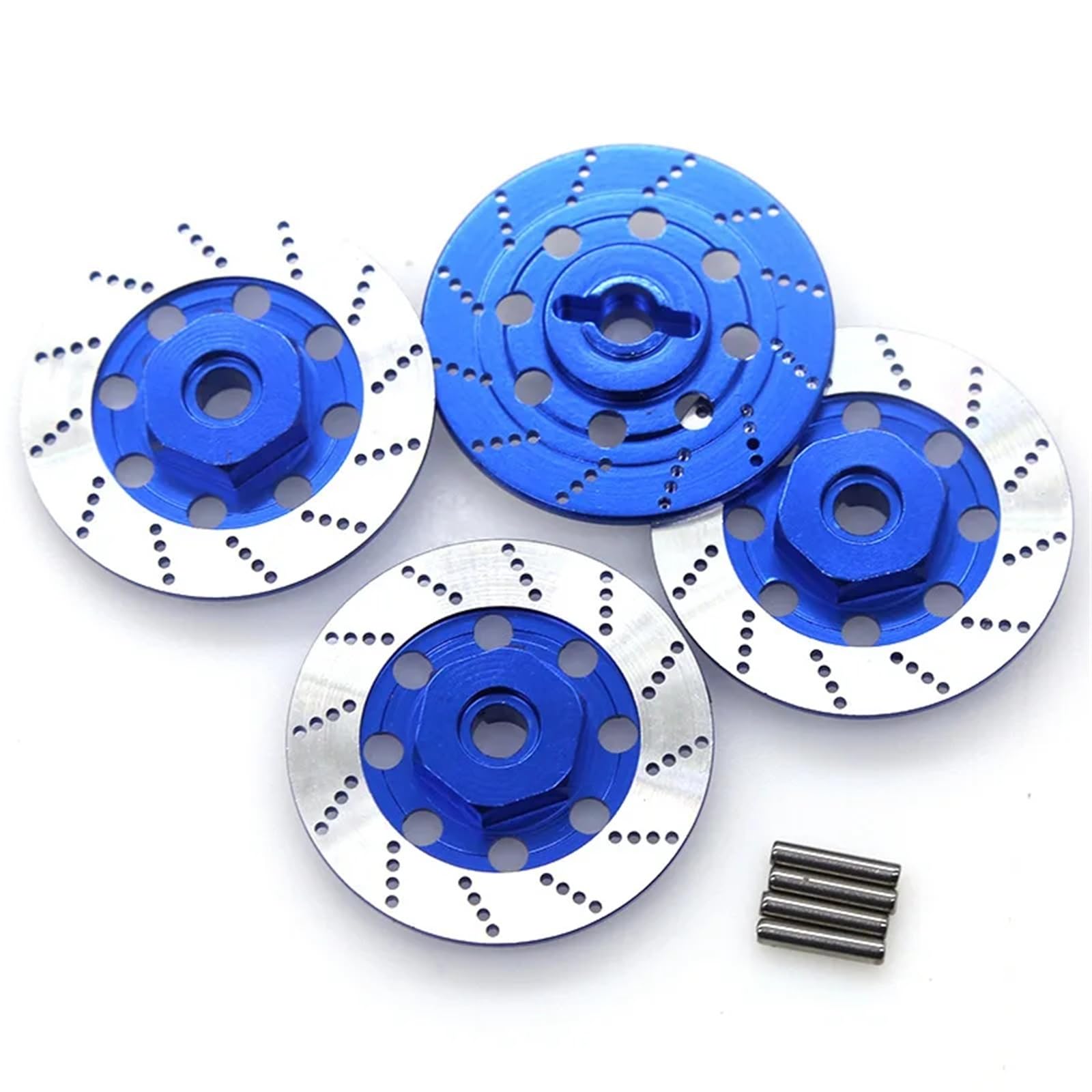 Adaptateur de moyeu Hexagonal de Roue en métal 12 mm avec Disque de Frein for Tamiya TT01 TT02 HSP 94123 for Voiture télécommandée Sakura D4 1/10(Blau)