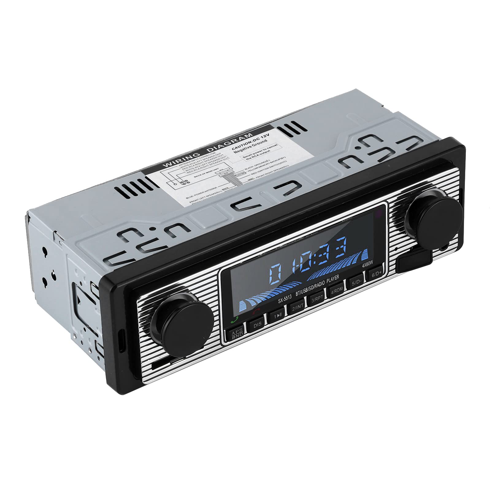 AutoRadio klasyczne automatyczne stereo odtwarzacz muzyczny MP3 z USB SD AUx FM InDash jednostka główna do motocykli (12V)