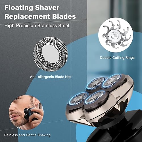 Miniatura 5 de Shaver Replacement Blades,Silver Shaver Head Replacement Blade compatible with Skull Shaver for Pit-bull Gold Platinum PRO Electric Razor Shaver
