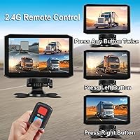 Vista 7 de VSYSTO Cámara de tablero de camión de 4 canales, monitor de 7 pulgadas, 4 pantallas divididas GPS HD 1080P frontal y laterales y trasera infrarroja
