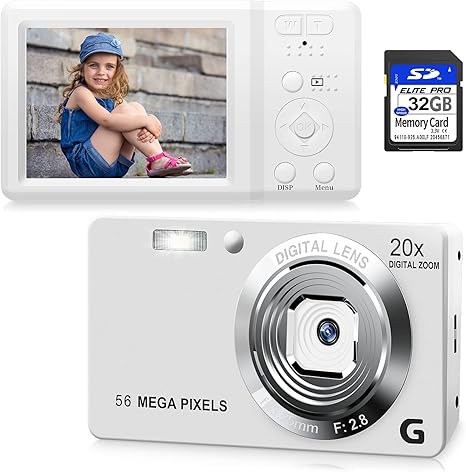 digital camera for photography 4k 56mp cameras for kids autofocus small portable camera 20x digital zoom lightweight camera for children