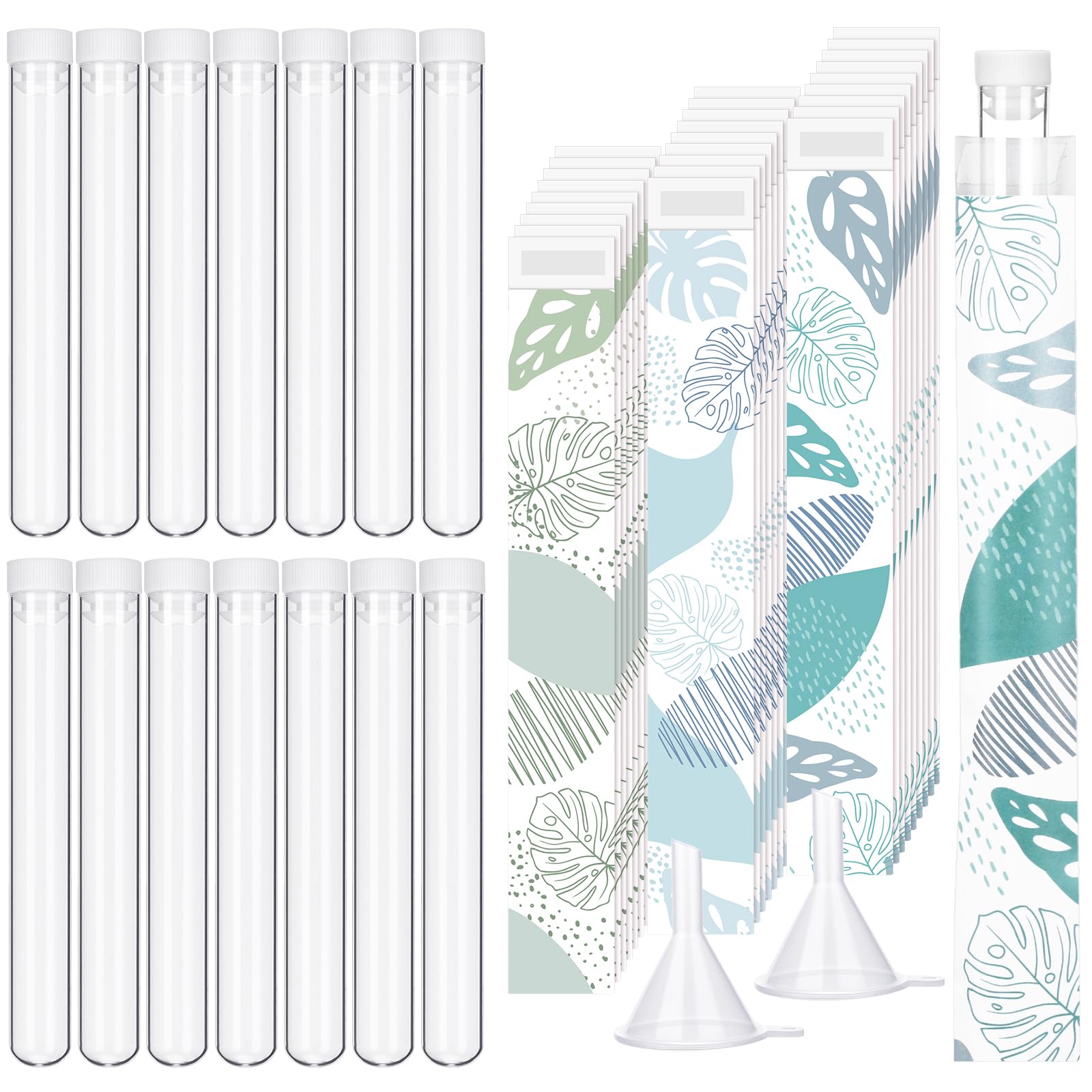 38 Pcs Tampon Flask Set Included Tube Flasks Containers for Women Tampon Reusable Wrappers(Light Style)