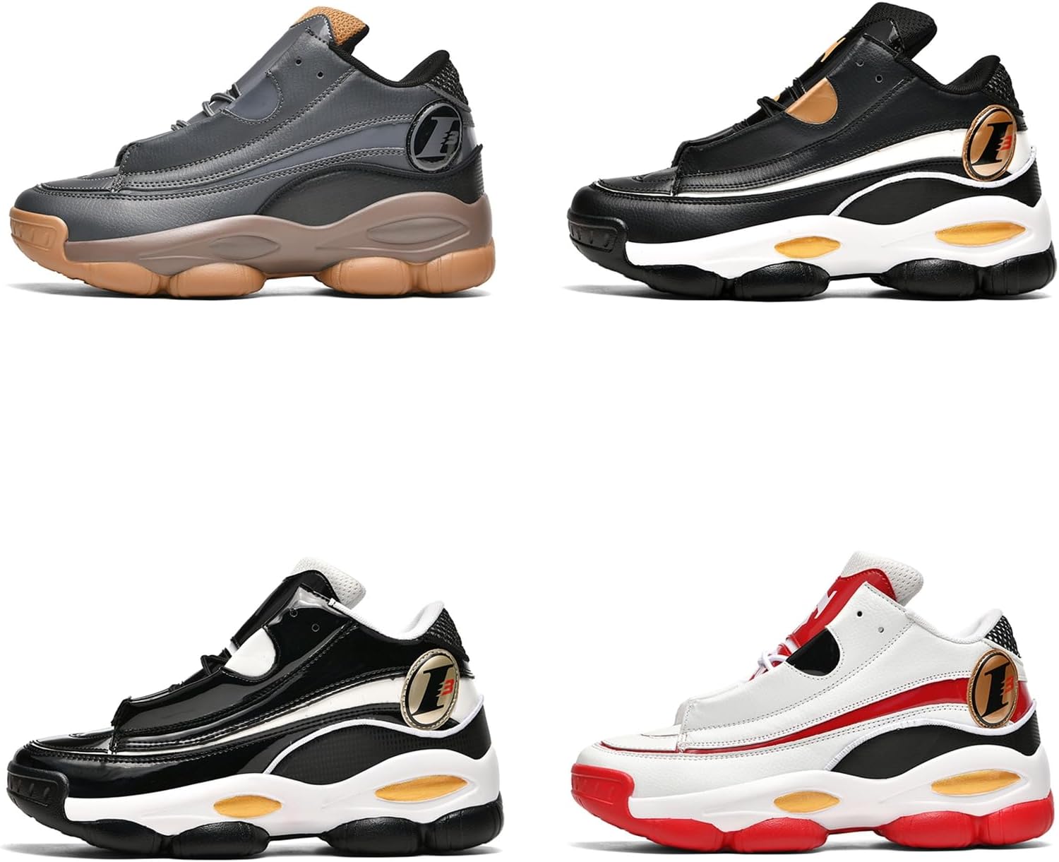 Men's Leather Lace-Up Round-Toe Casual Sports Shoes with Non-Slip Soles and Cushioning, Lightweight High-Top Basketball Shoes Suitable for Basketball Training, Competitions, and Running