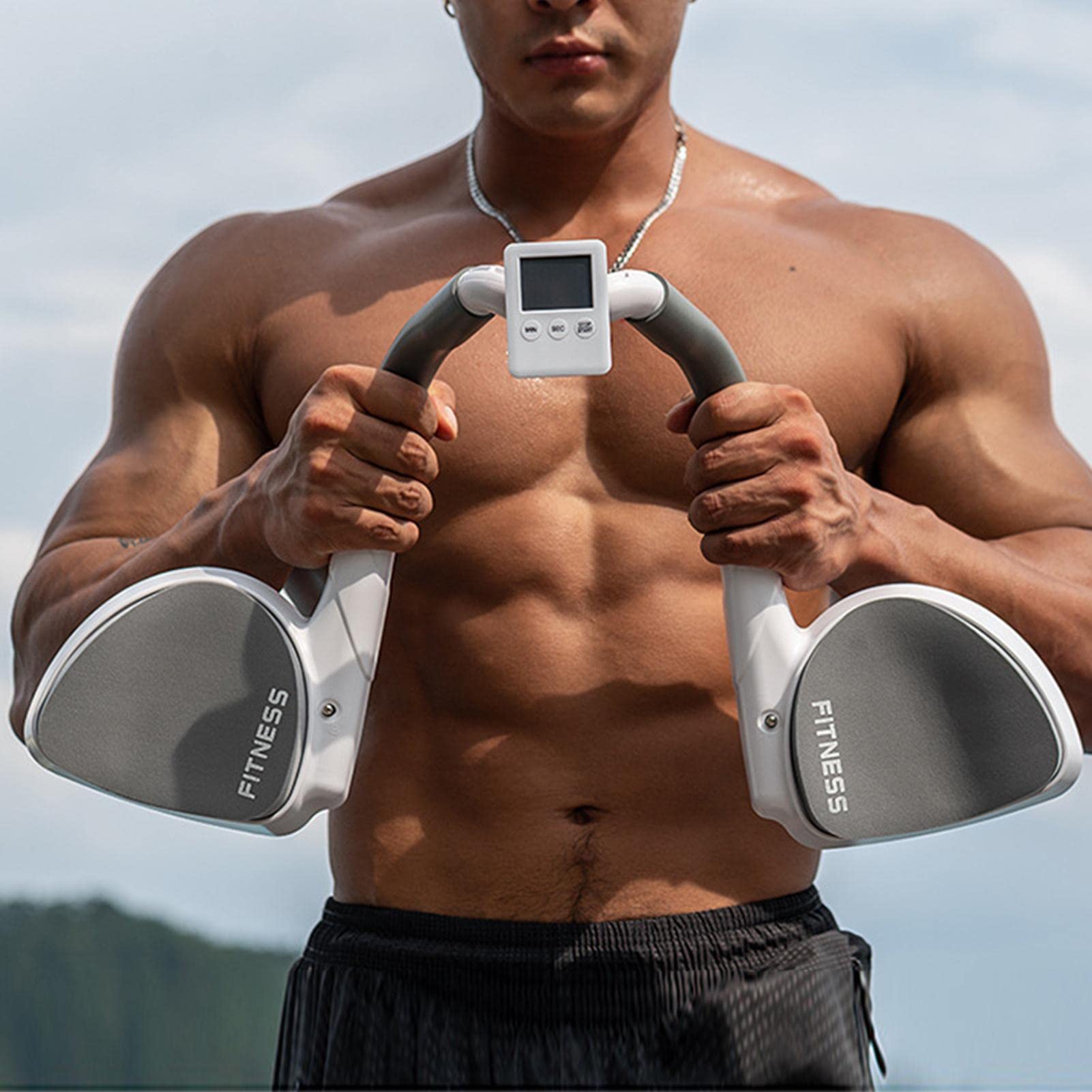 Équipement de Support Planche, Planche Portable avec minuterie, Exerciseur Base Abdominale, d'exercice Push-up pour Fitness auxiliaire, Exercice, entraînement, Gris