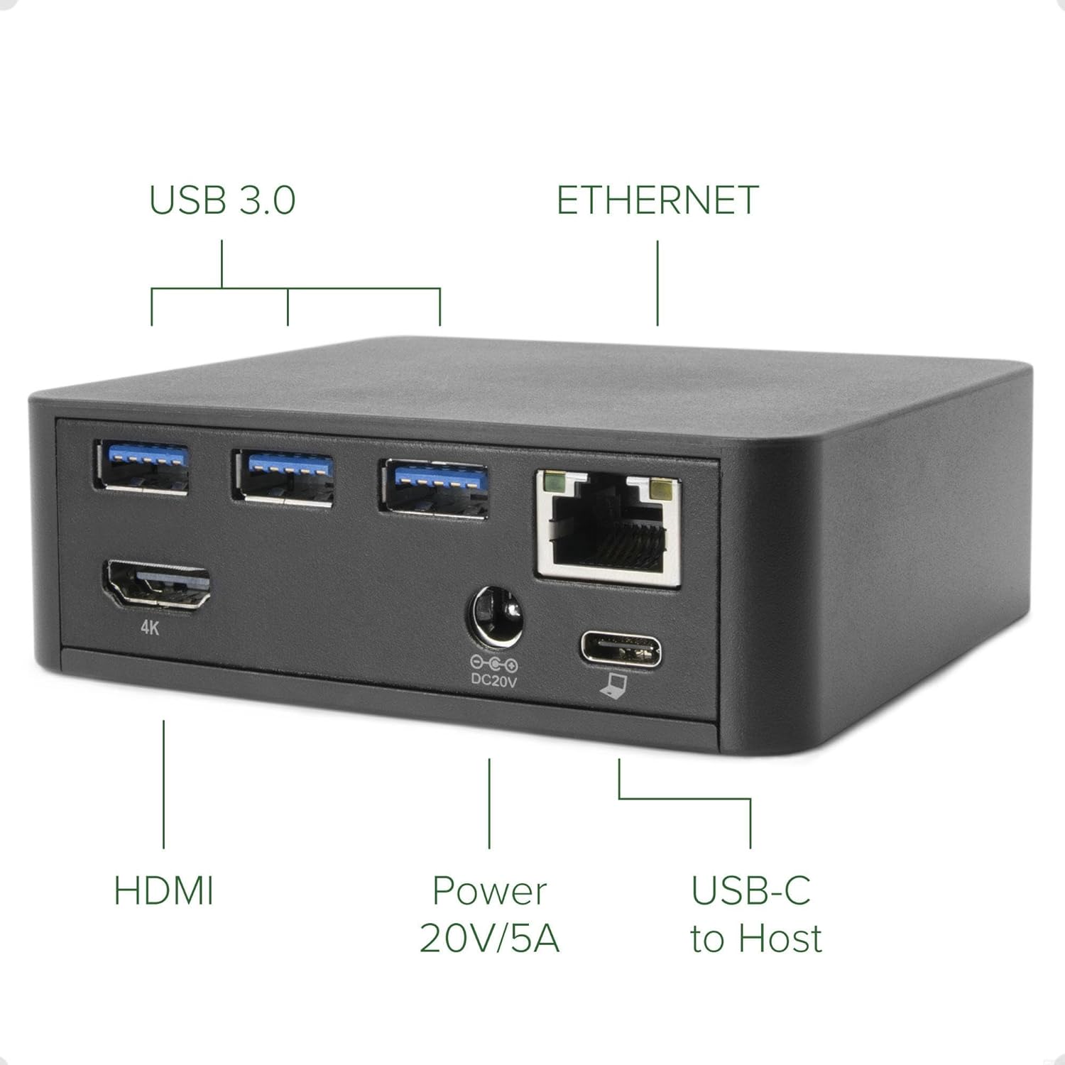 Plugable USB C Dock VESA Mount Compact with 85W Charging Thunderbolt 4/3 USB4 Compatible and Works with macOS, Windows, and ChromeOS Laptops (HDMI up to 4K@30Hz, Ethernet, 4X USB 3.0 Ports, USB-C PD)