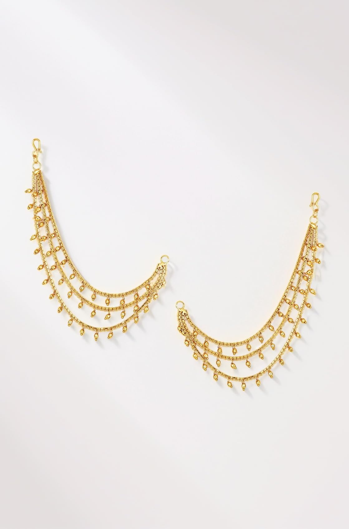 Latest Trendy Stylish Ear Chain Earrings for Women | Traditional 18k Gold Plated Wedding Party Jewellery | Bahubali Inspired Kan Chain Jhumki Earrings