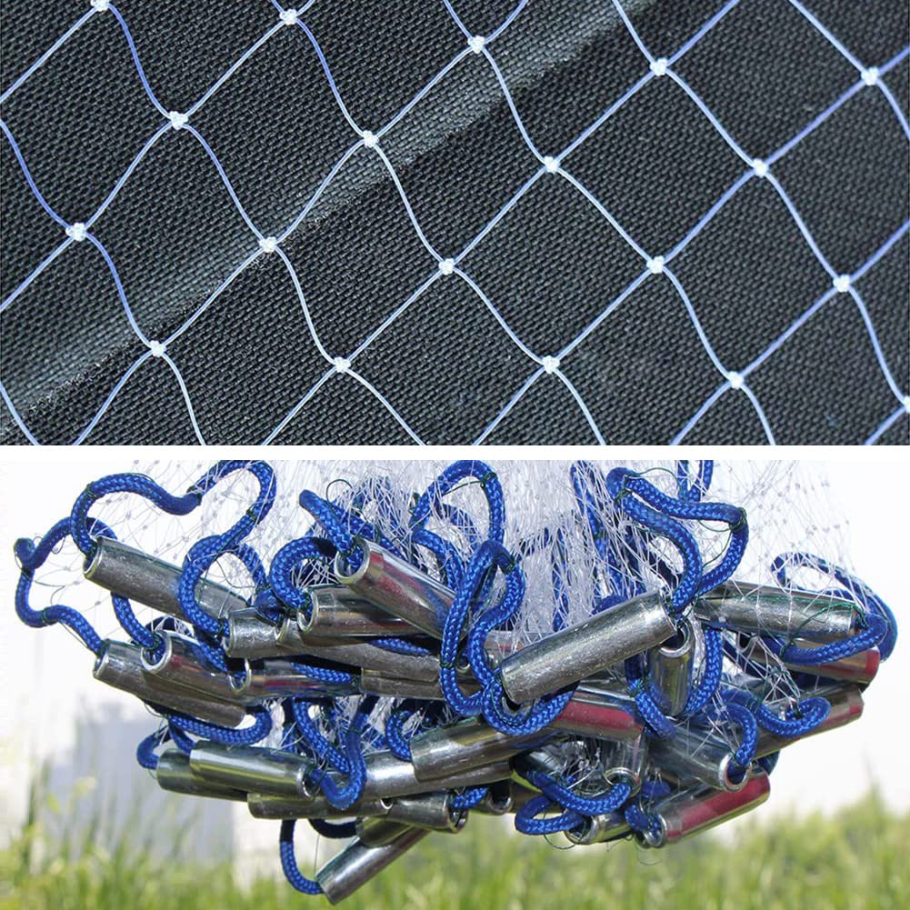 Lawaia Red de la Pesca Red Hecho a Mano de Agua Salada Red de Pesca para la Trampa de Cebo, Diámetro 2,4 M/ 3,0 M/ 3,6 M/ 4,2 M/ 4,8 M/ 5,4 M/ 6,0 M/ 6,6 M/ 7,2 M