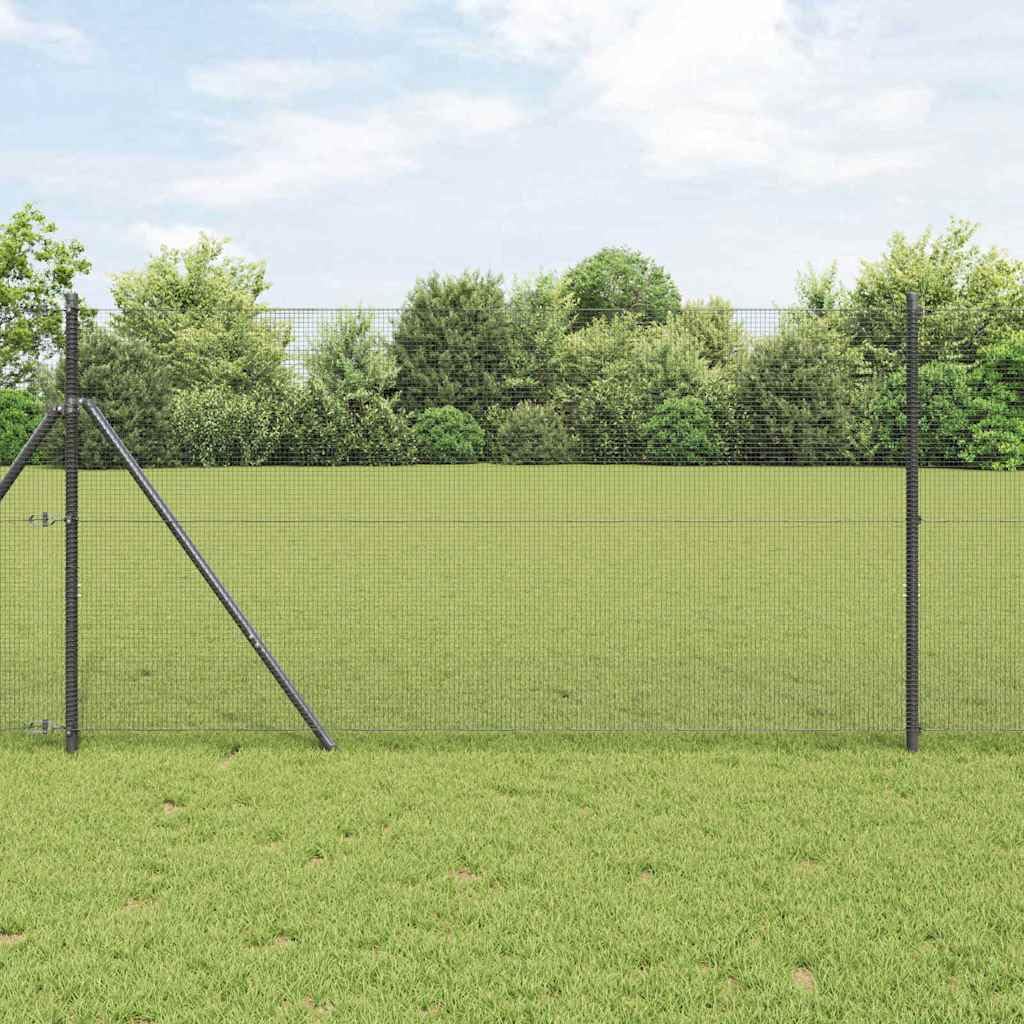 vidaXL Cerca de Alambre Soldado 2500 x 140 cm Gris