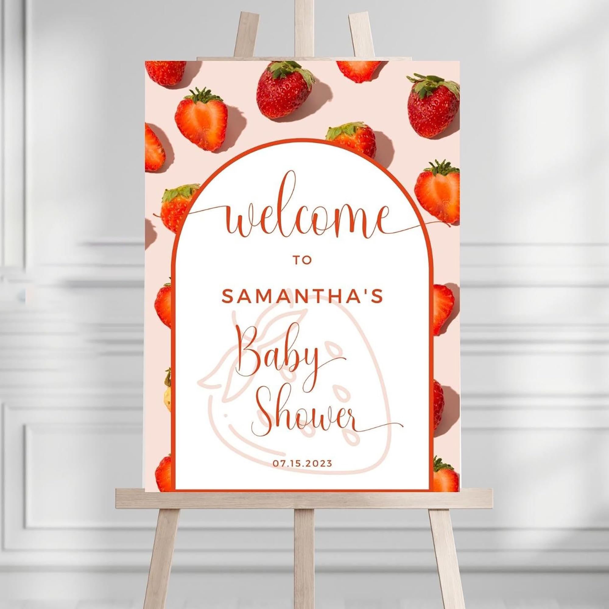 Berry Sweet Baby Shower Invitation, Summer Shower Invite, Strawberry Baby Invite, Berry Sweet Baby On The Way, Personalized Plastic Welcome Poster