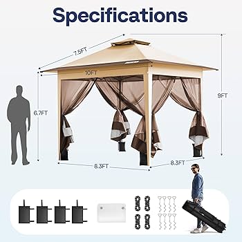 あぶいも Amazon.com : VIVOHOME Pop Up Gazebo 10x10ft Outdoor Canopy