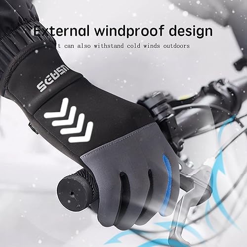 Miniatura 5 de Guantes de invierno cálidos para niños, ligeros, impermeables y antideslizantes, para ciclismo, patinaje sobre hielo, senderismo, nieve, niños y