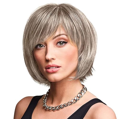 HairUWear Flirty Fringe Modern Bob Chin Length Wig, Average Cap