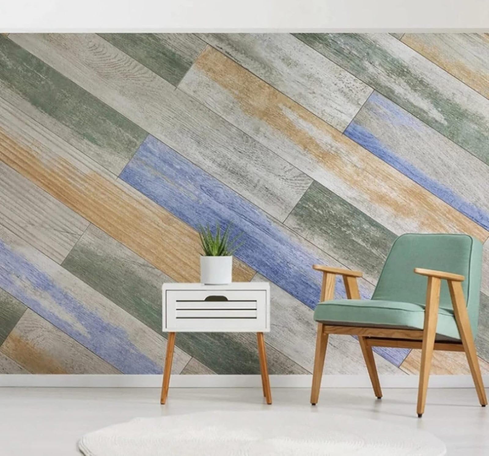 Xlming 250Cm×170Cm(B×H) Minimalist Retro Hand Drawn Multicoloured Woodgrain 3D Wallpaper Luxury Silk Study Dining Feature Sofa Grey Bedroom Living Room Tv Decorative Wall-250Cm×170Cm