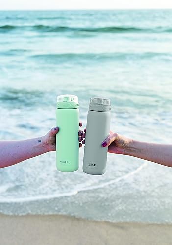 Miniatura 2 de Ello Cooper - Botella de agua de acero inoxidable de 22 onzas con 2 tapas, pico y pajilla, a prueba de fugas, doble pared y aislada al vacío, se