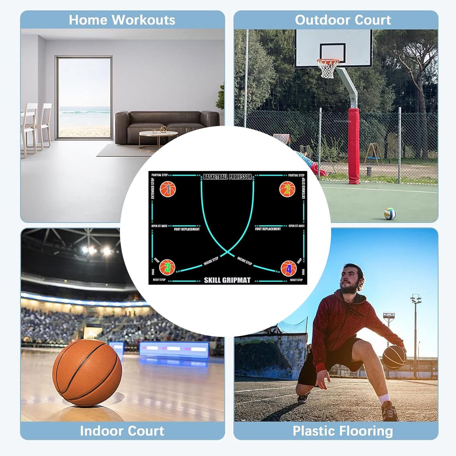 Tapete de entrenamiento de baloncesto para niños, suministros de práctica deportiva, tapete de control de pelota de baloncesto, para niños, adultos, jugadores, entrenadores, profesores de educación