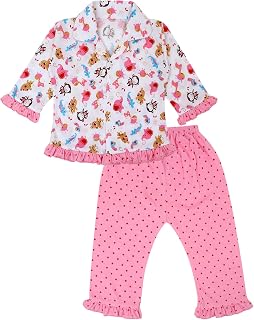 superminis Baby Girls Hosiery Printed ' Animal Print Full Sleeves Night Suit with Frill On T Shirt and Pyjama Price In India