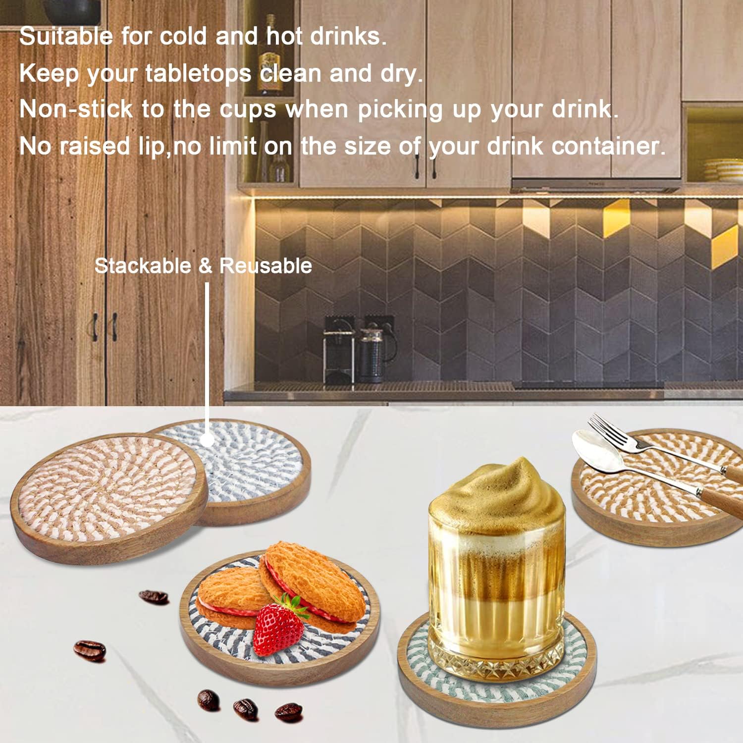"Colorful Cork Coasters (5 Pack)" - Image 5