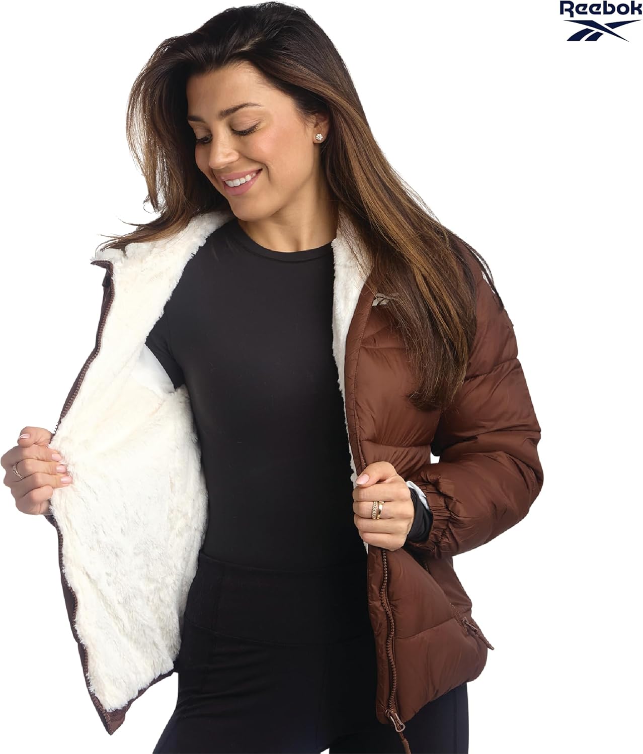 Reebok Womens Puffer Jacket - Heavyweight Quilted Parka Winter Coat - Fully Faux Fur Lined Ski Jacket for Women - Image 5