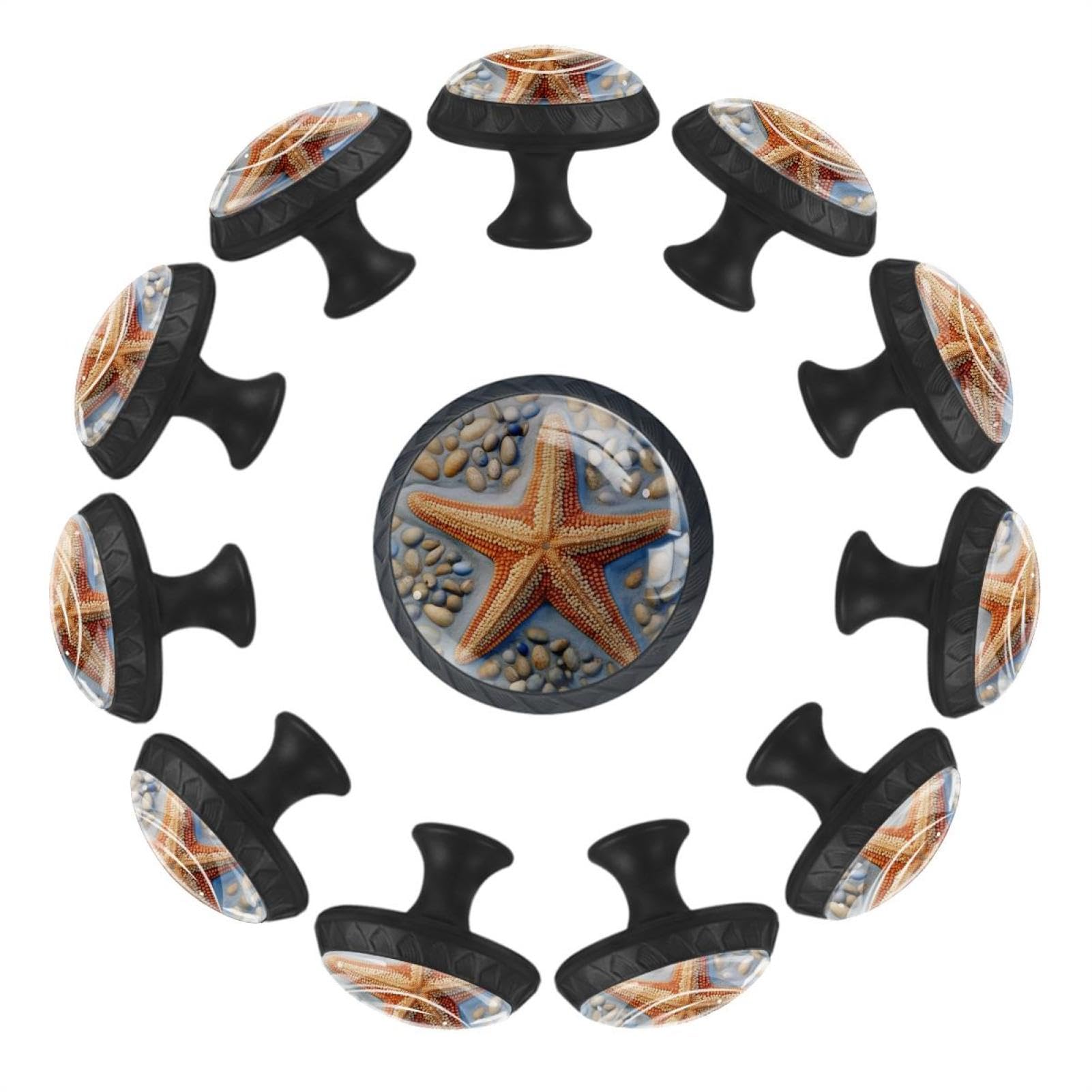 Bouton étoile de mer cristal Coast Animal lot de 12 poignées décoratives rondes pour tiroir