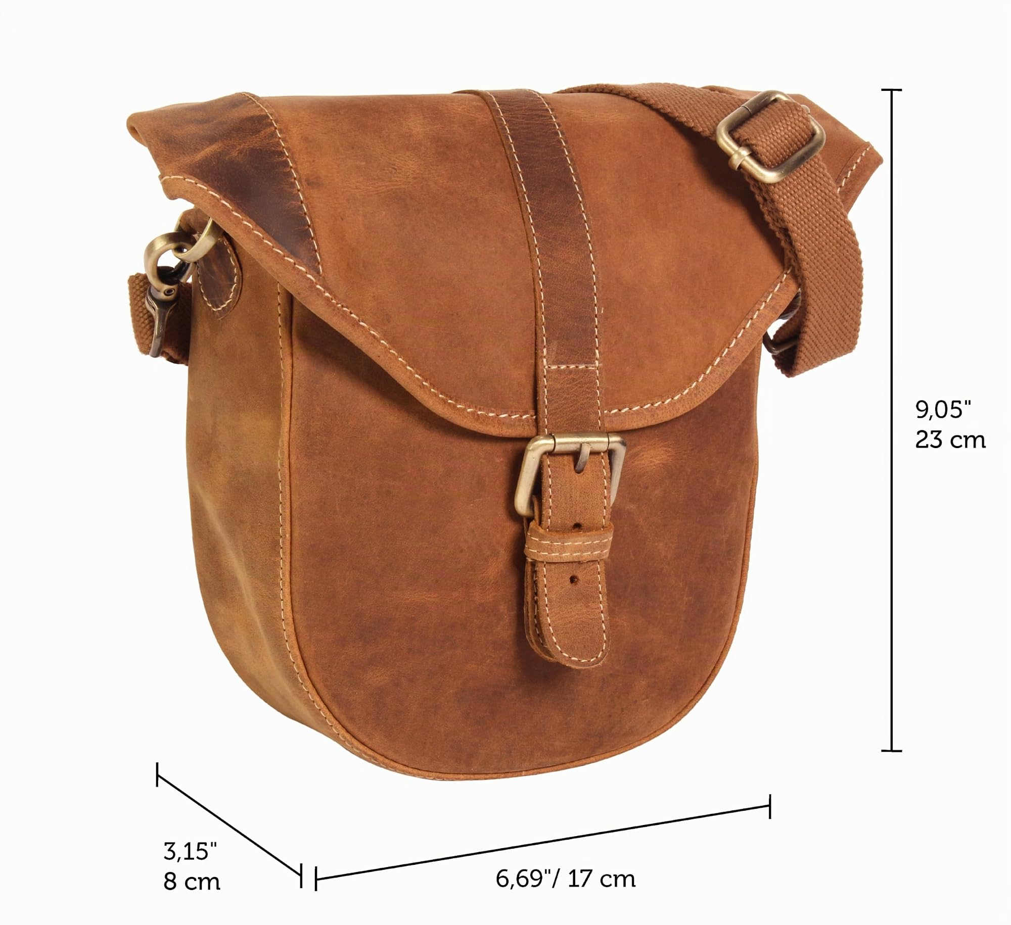 Gusti Fahrradtasche Leder - Félicia B. Lenkertasche Fahrrad Tasche Umhängetasche Handtasche Wasserdicht Canvas Braun Herren Damen kompatibel mit KlickFix ohne Adapter